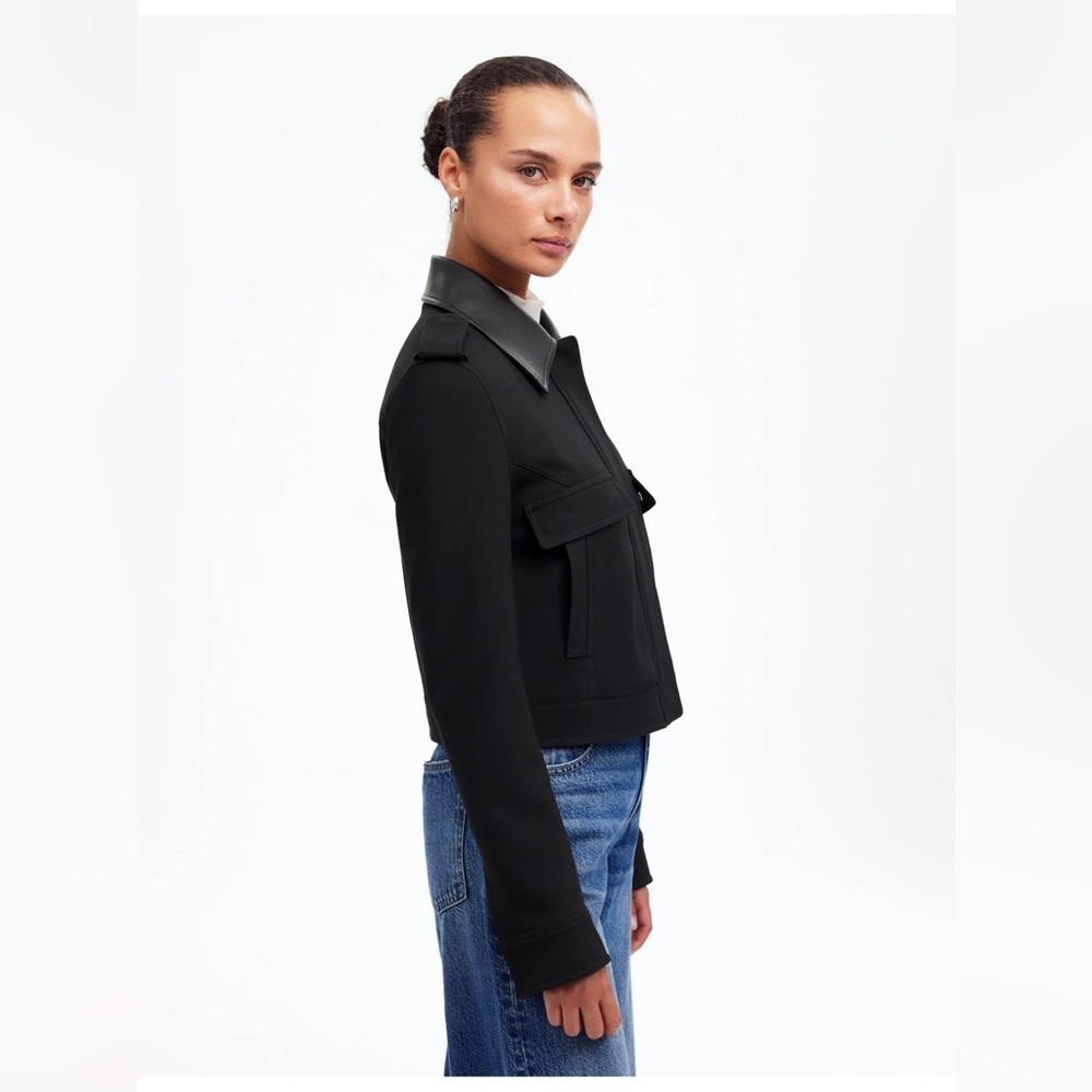 Madewell Womens $228 Shrunken Utility Jacket in Black Size 2 NT119 cropped NEW